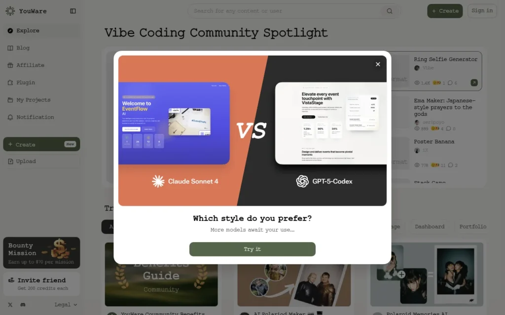 YouWare | First AI Coding Community Where Creators Build