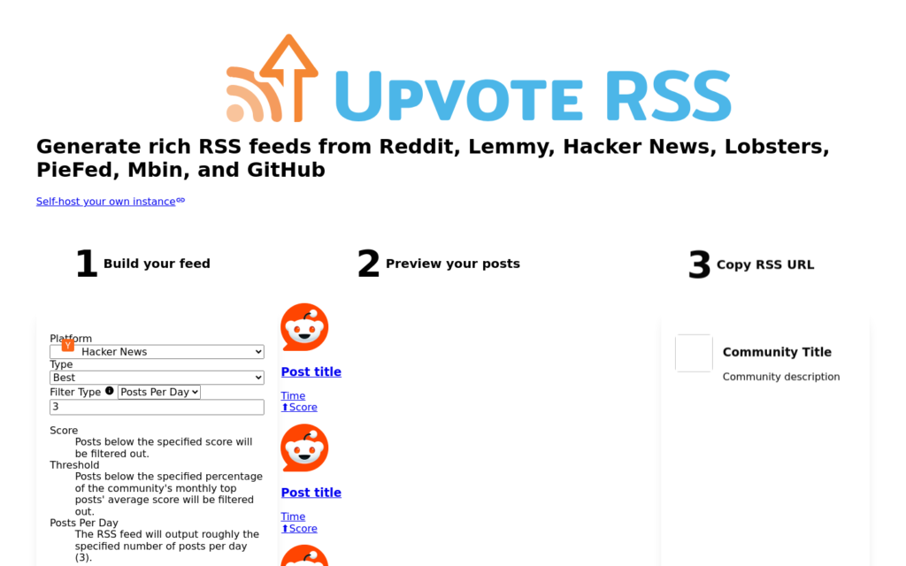 Upvote RSS